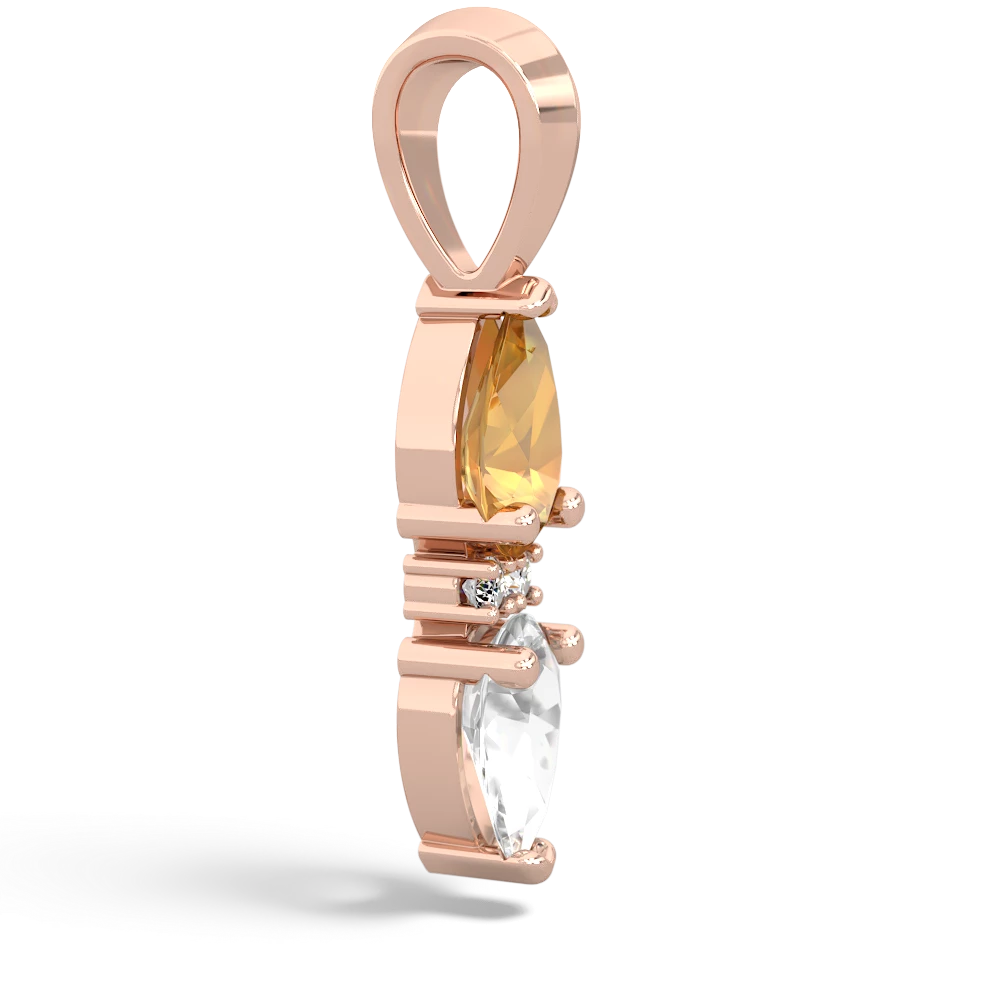 Citrine Bowtie Drop 14K Rose Gold pendant P0865