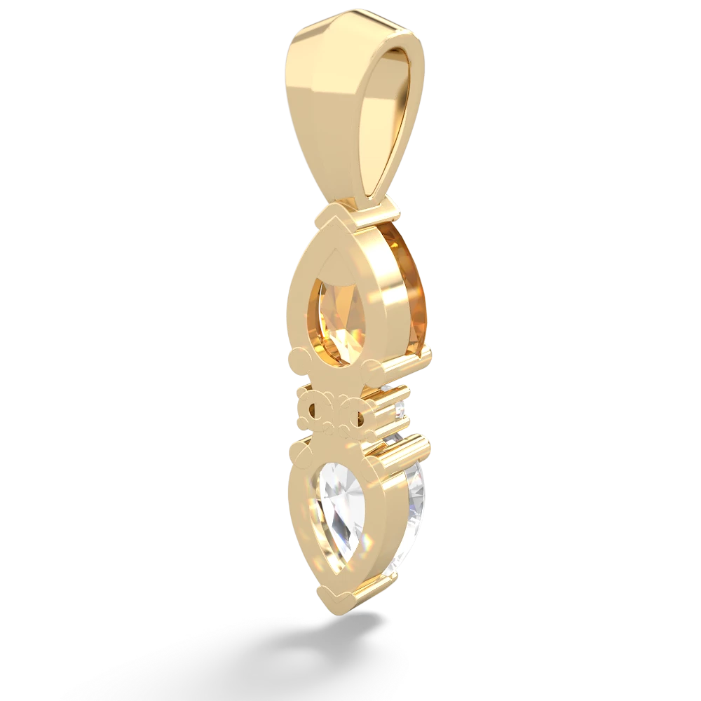 Citrine Bowtie Drop 14K Yellow Gold pendant P0865