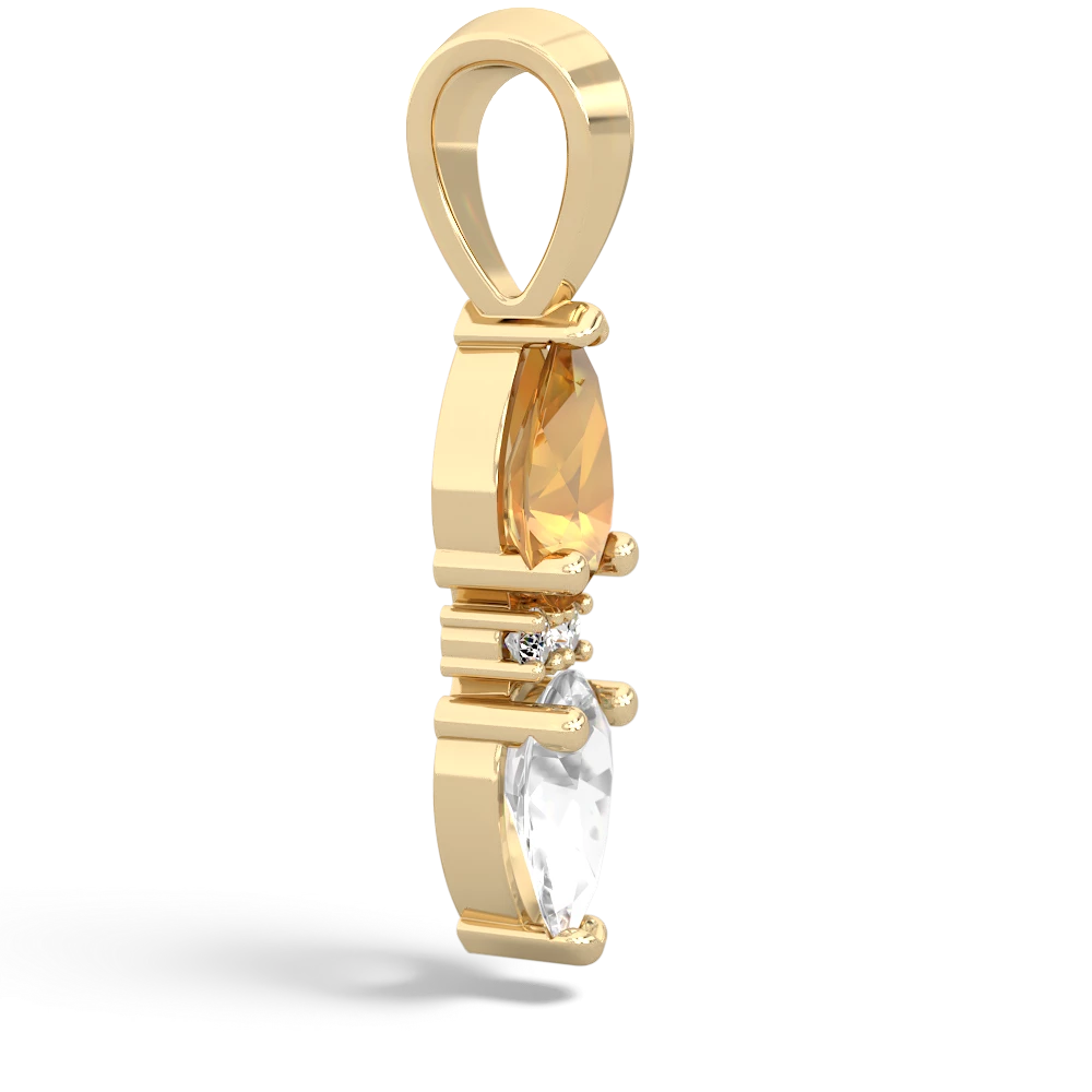 Citrine Bowtie Drop 14K Yellow Gold pendant P0865