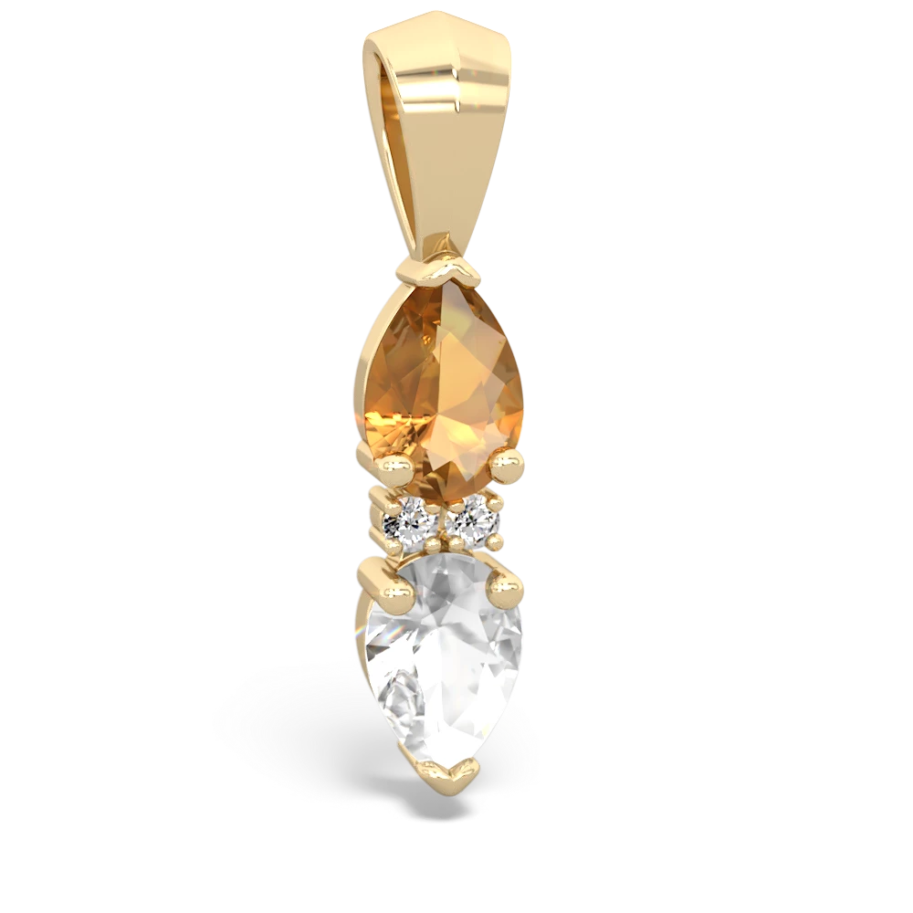 Citrine Bowtie Drop 14K Yellow Gold pendant P0865