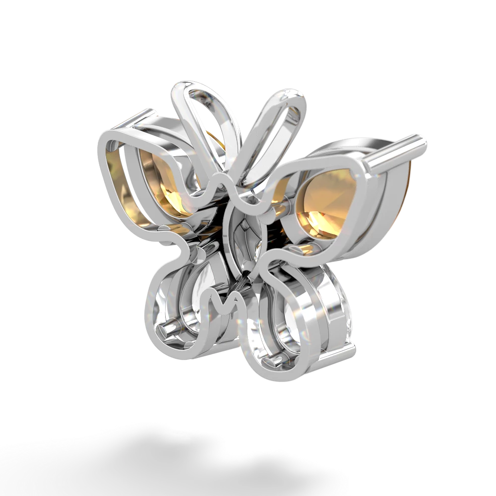 Citrine Butterfly 14K White Gold pendant P2215