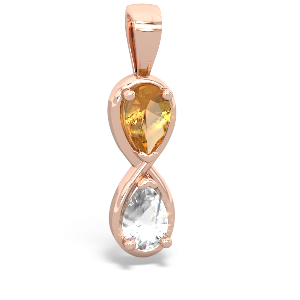 Citrine Infinity 14K Rose Gold pendant P5050