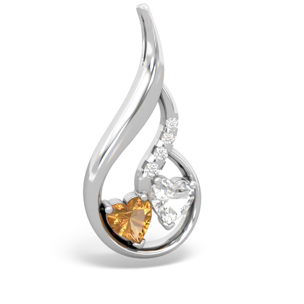 Citrine Keepsake Curves 14K White Gold pendant P5450