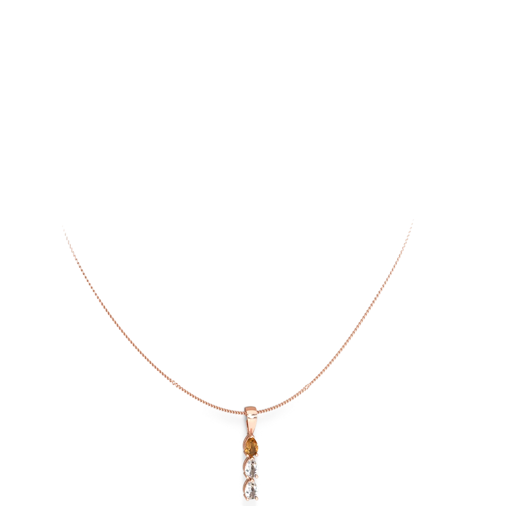 Citrine Dew Drops 14K Rose Gold pendant P2251