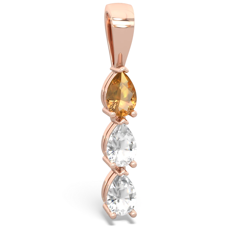 Citrine Dew Drops 14K Rose Gold pendant P2251