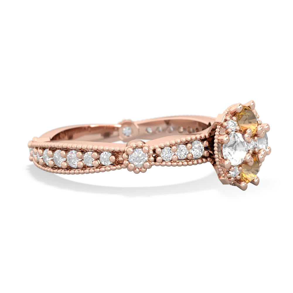 Citrine Sparkling Tiara Cluster 14K Rose Gold ring R26293RD