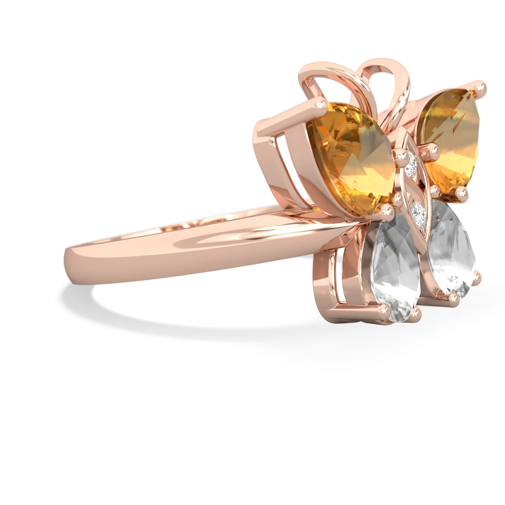 Citrine Butterfly 14K Rose Gold ring R2215