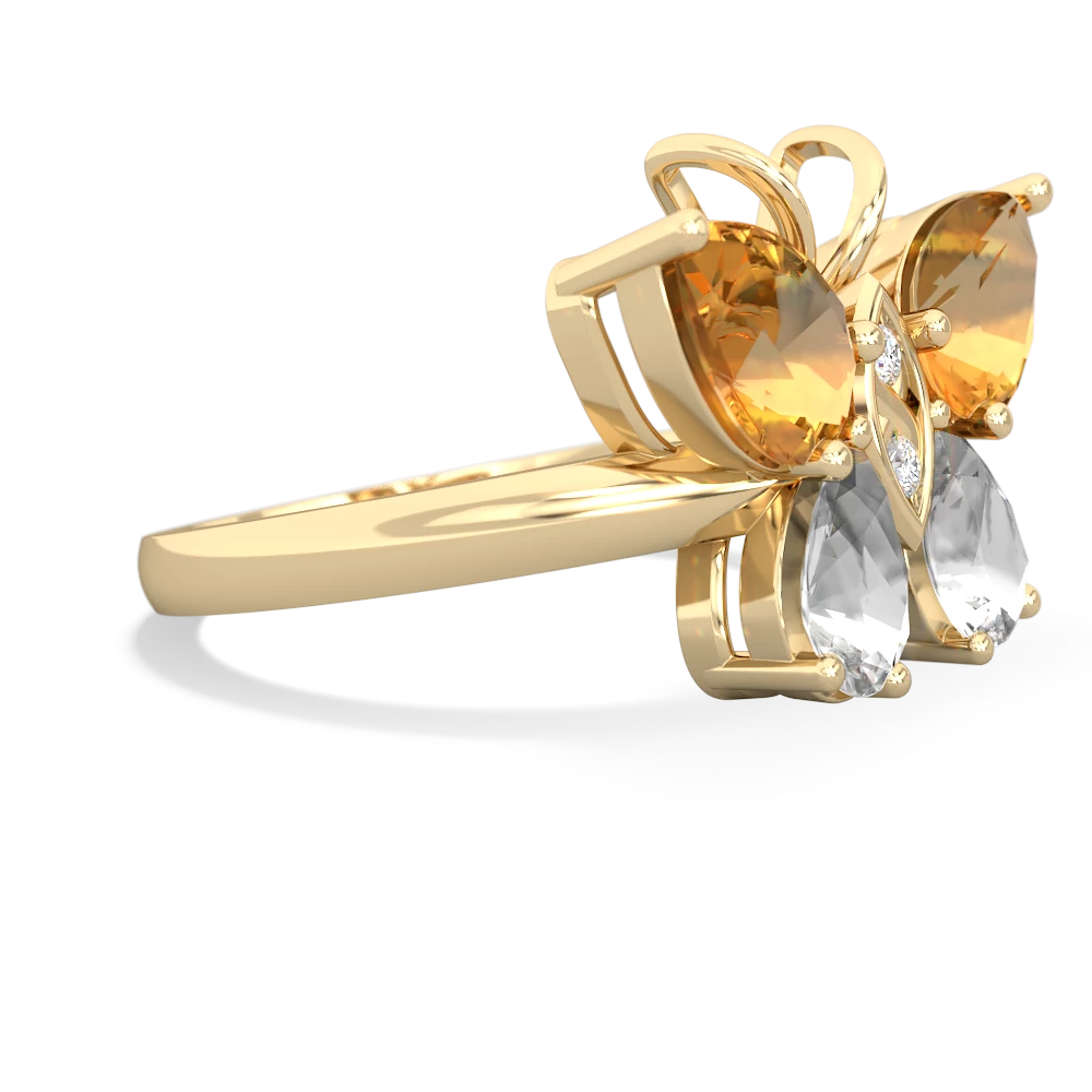 Citrine Butterfly 14K Yellow Gold ring R2215