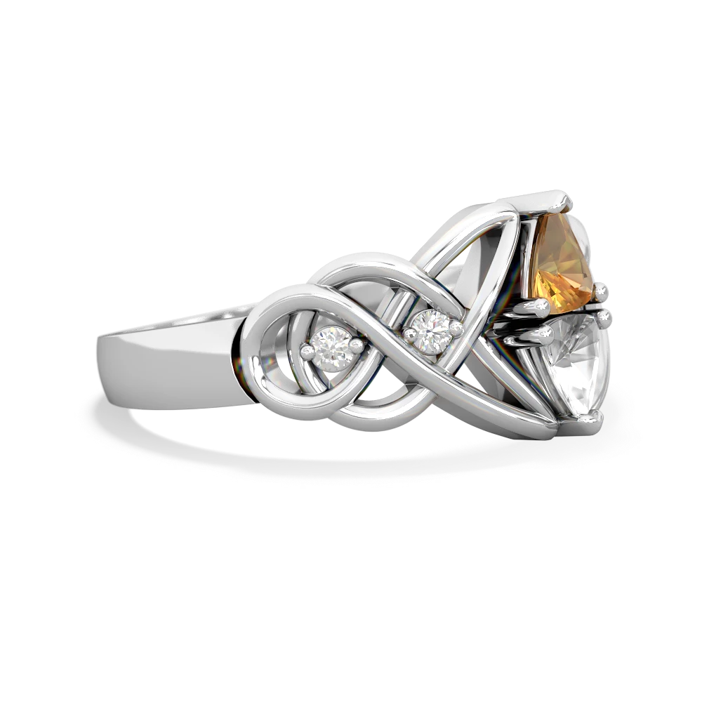 Citrine Keepsake Celtic Knot 14K White Gold ring R5300