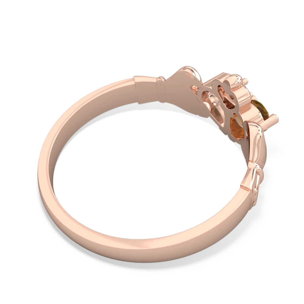 Citrine 'Our Heart' Claddagh 14K Rose Gold ring R2388