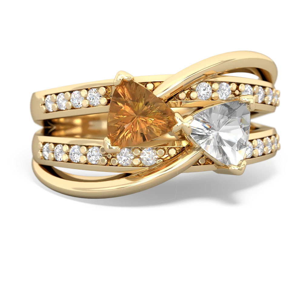 Citrine Bowtie 14K Yellow Gold ring R2360