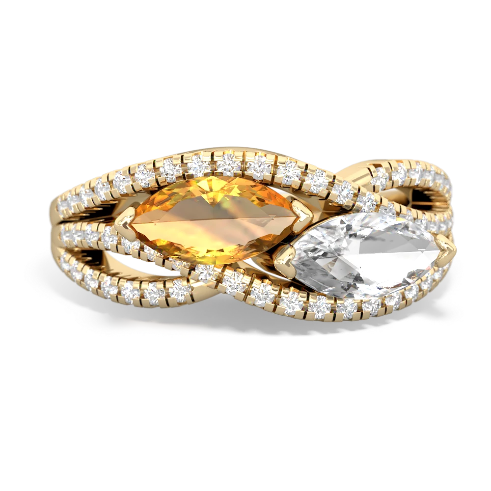 Citrine Diamond Rivers 14K Yellow Gold ring R3070