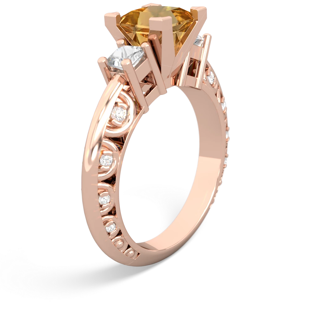 Citrine Eternal Embrace Engagement 14K Rose Gold ring C2001