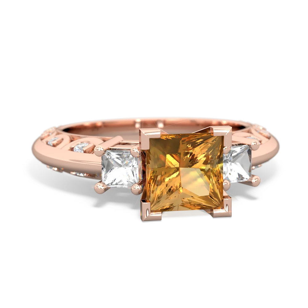 Citrine Eternal Embrace Engagement 14K Rose Gold ring C2001