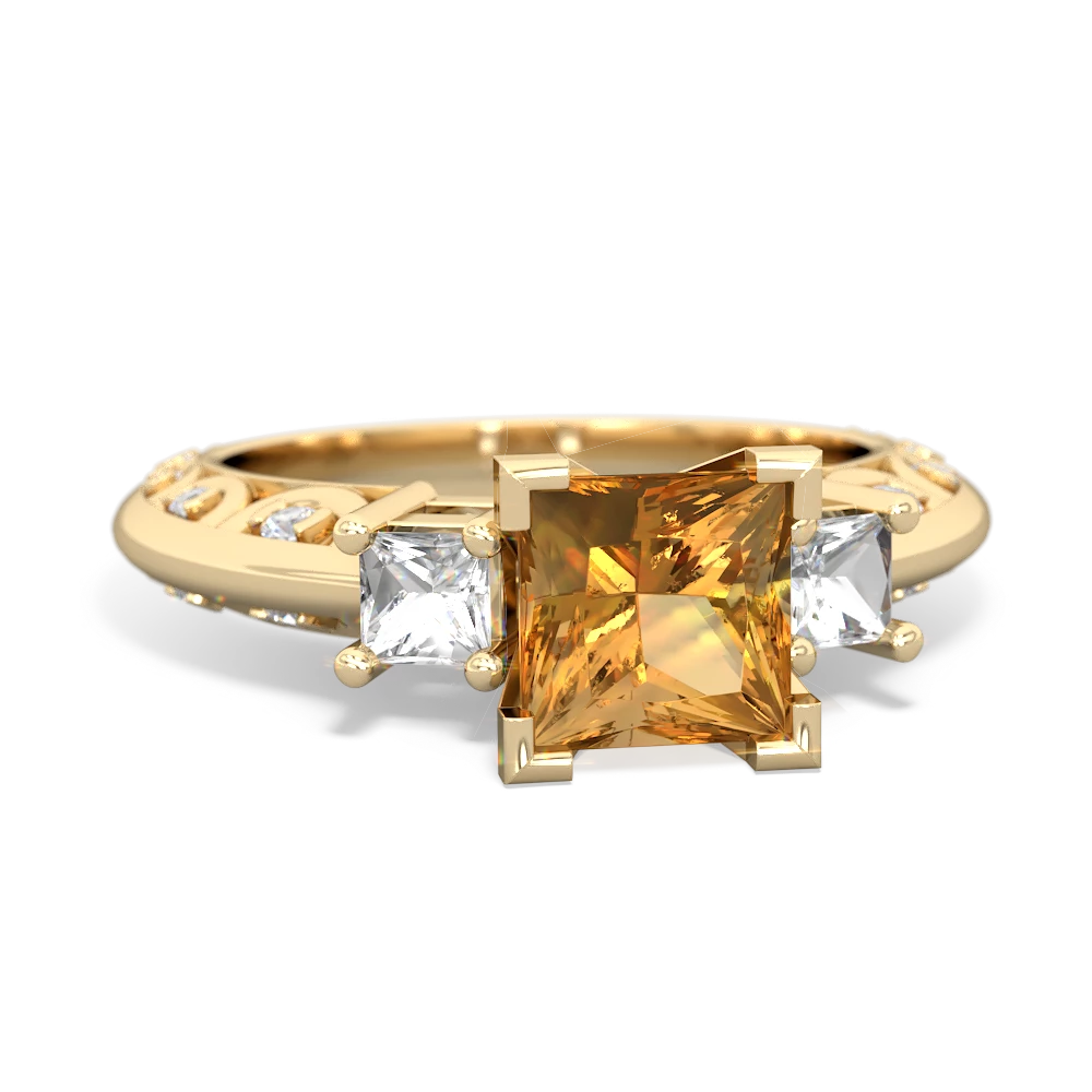 Citrine Eternal Embrace Engagement 14K Yellow Gold ring C2001