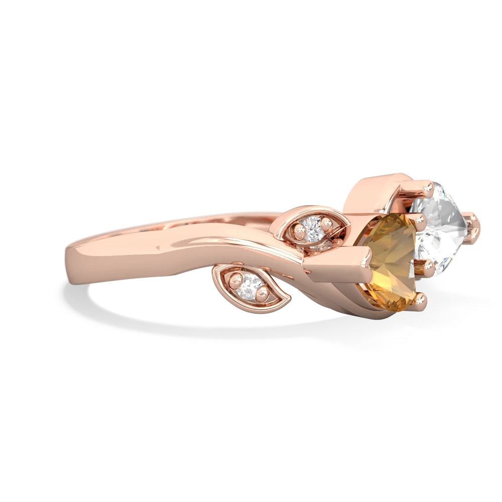 Citrine Floral Elegance 14K Rose Gold ring R5790