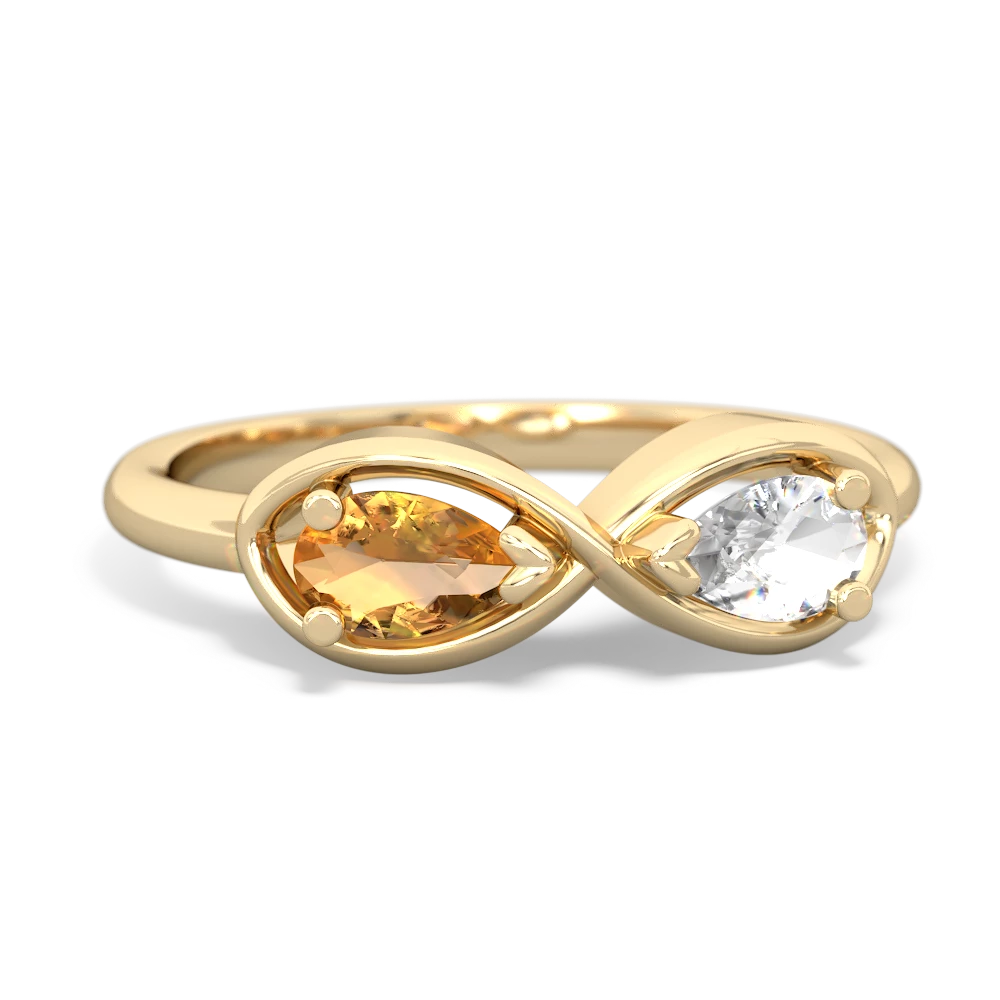 Citrine Infinity 14K Yellow Gold ring R5050