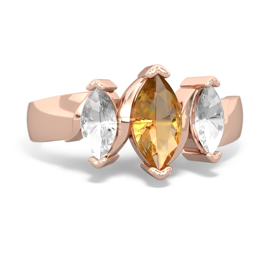 Citrine Three Peeks 14K Rose Gold ring R2433