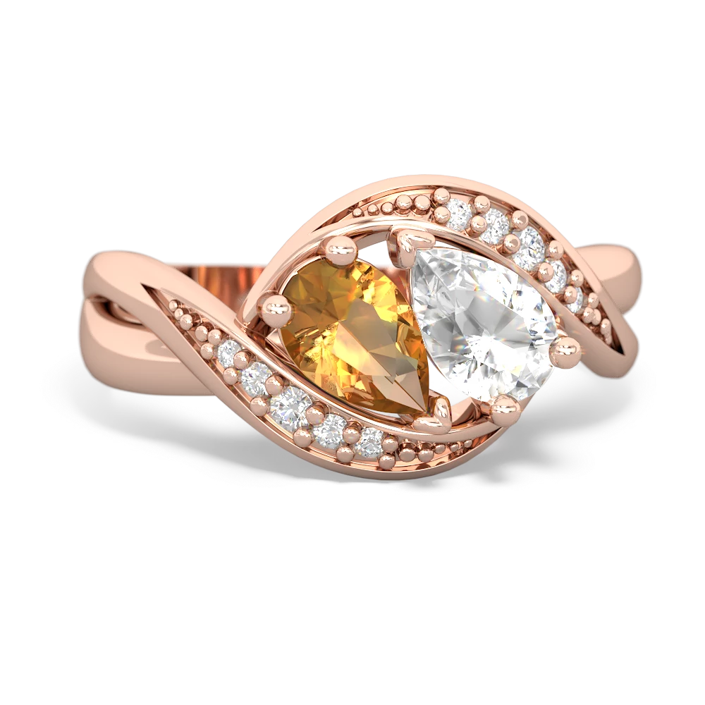 Citrine Summer Winds 14K Rose Gold ring R5342