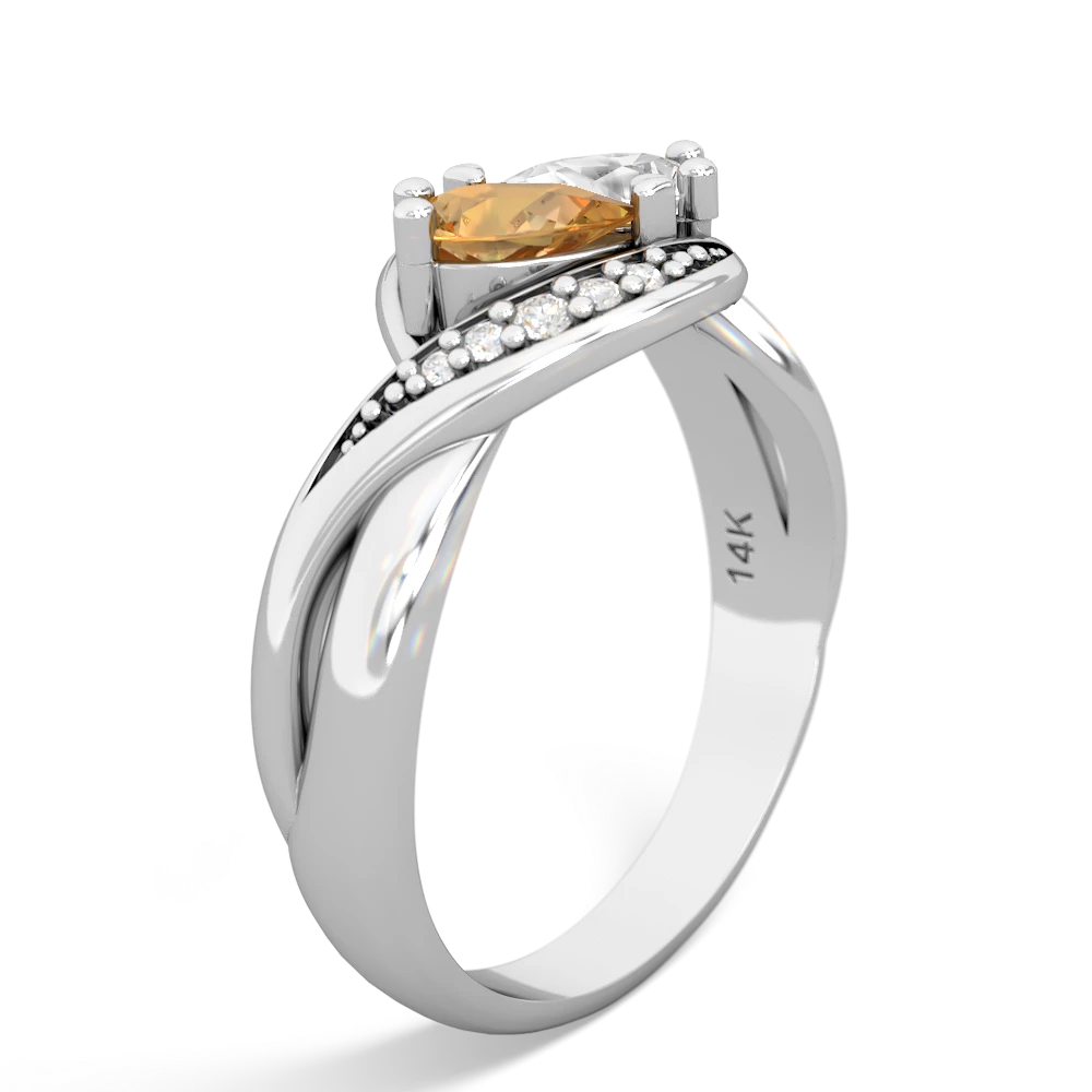 Citrine Summer Winds 14K White Gold ring R5342