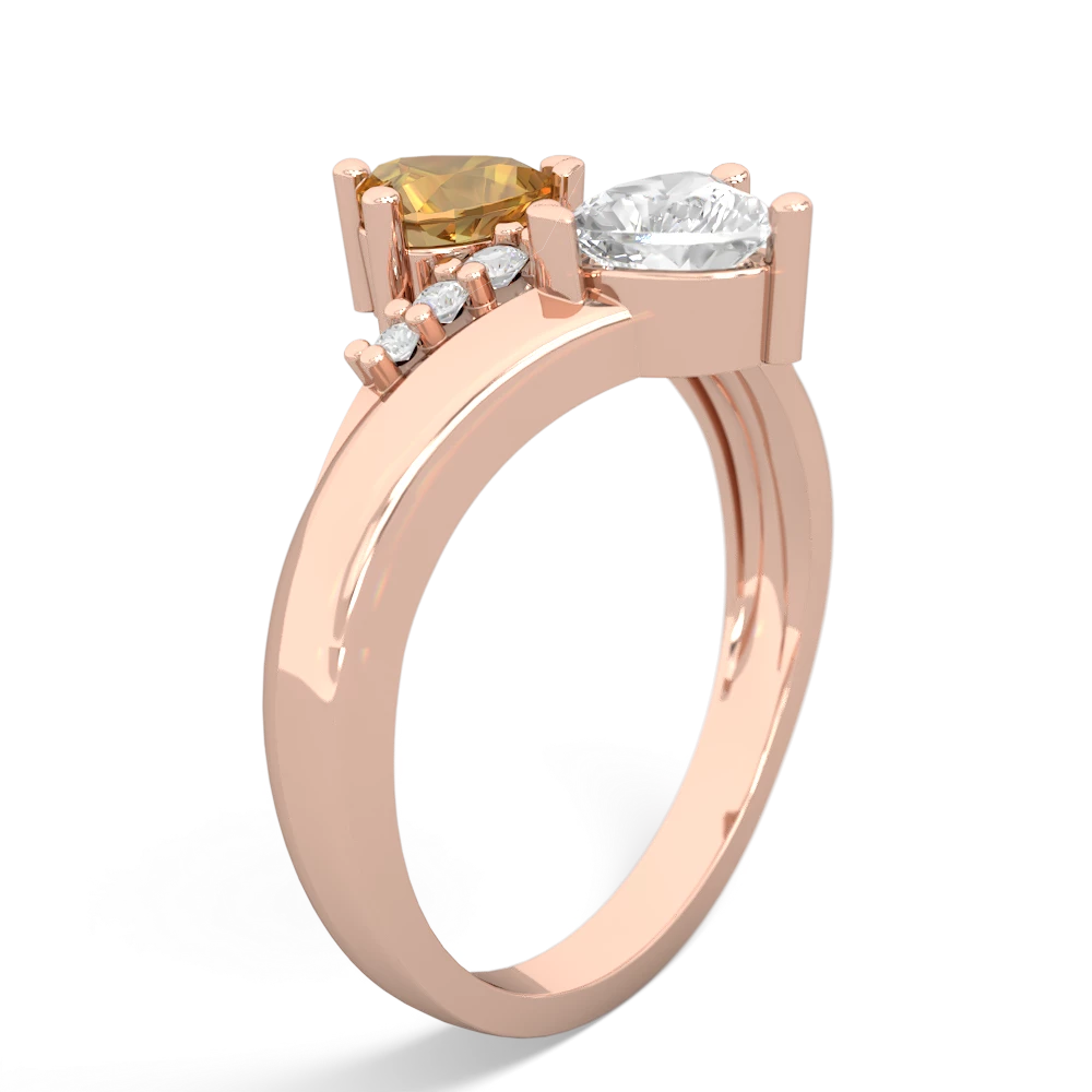 Citrine Heart To Heart 14K Rose Gold ring R2064