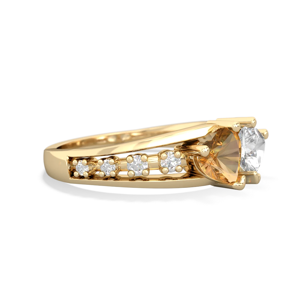 Citrine Heart To Heart 14K Yellow Gold ring R3342