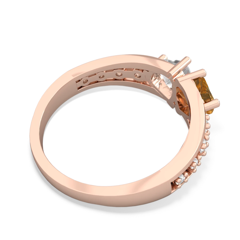 Citrine Heart To Heart 14K Rose Gold ring R3342