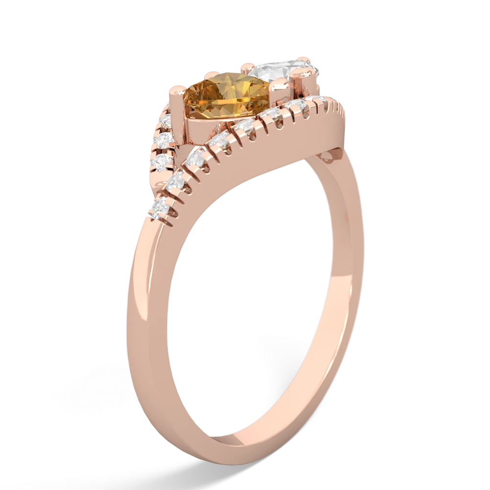 Citrine Mother And Child 14K Rose Gold ring R3010