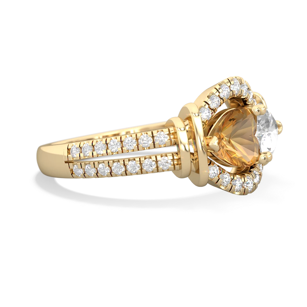 Citrine Art-Deco Keepsake 14K Yellow Gold ring R5630