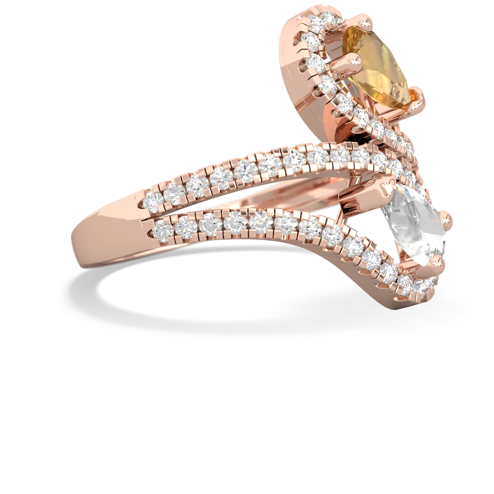 Citrine Diamond Dazzler 14K Rose Gold ring R3000