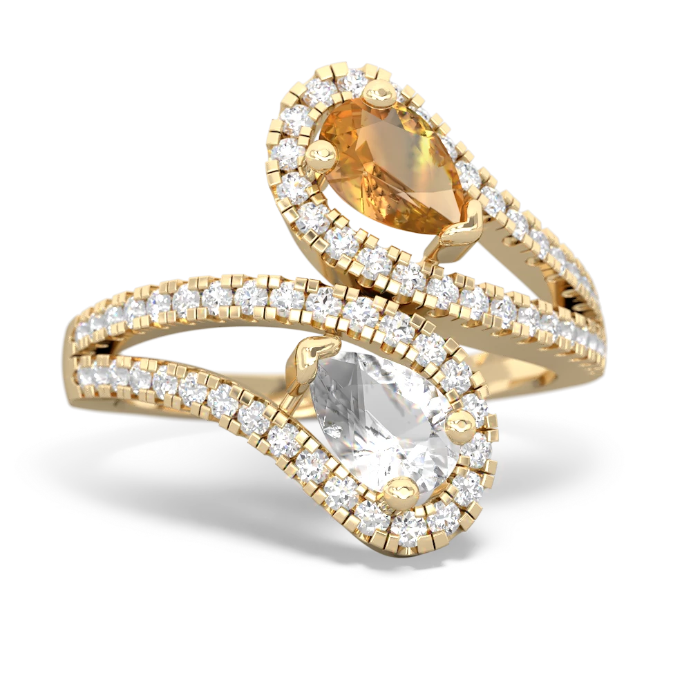 Citrine Diamond Dazzler 14K Yellow Gold ring R3000