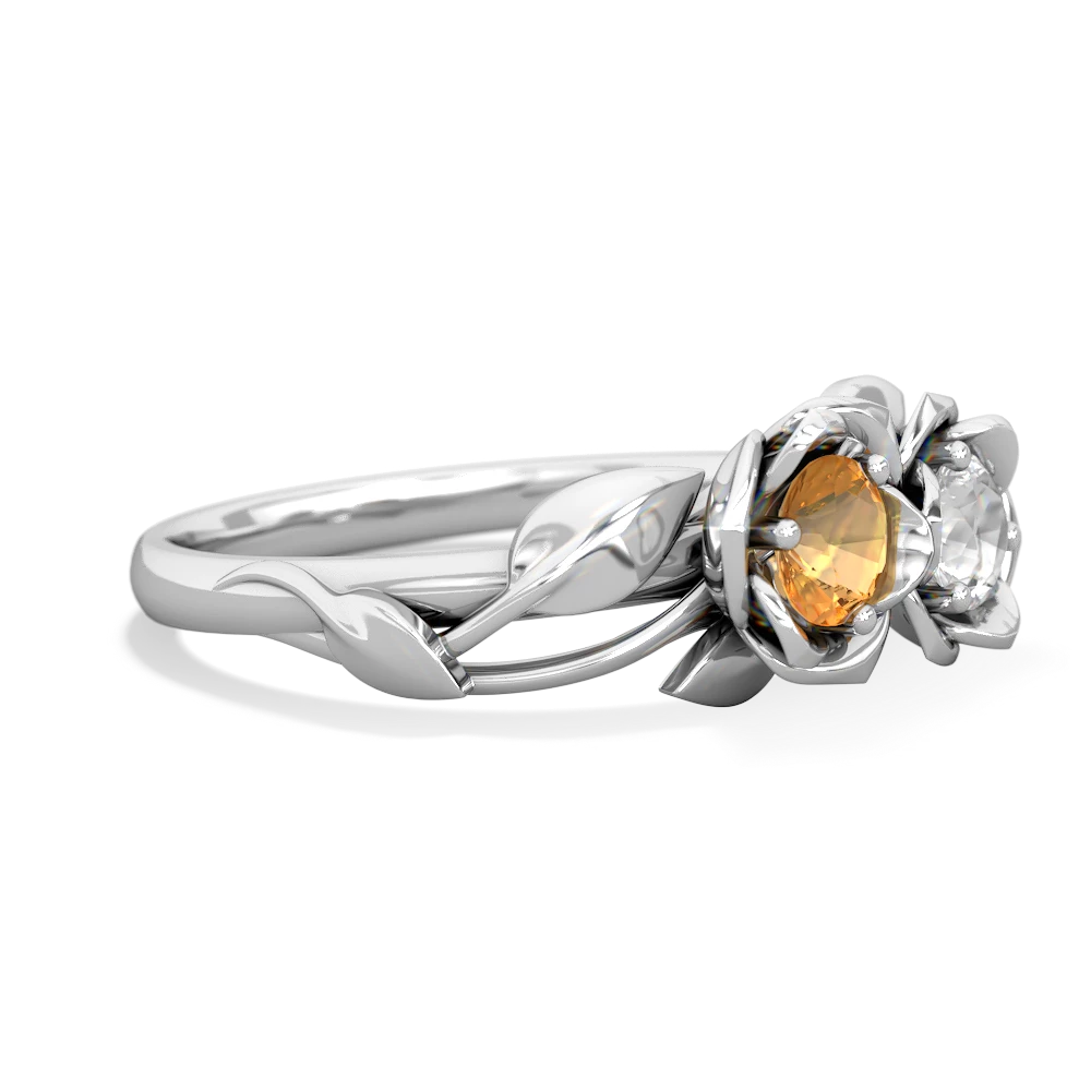 Citrine Rose Garden 14K White Gold ring R5510