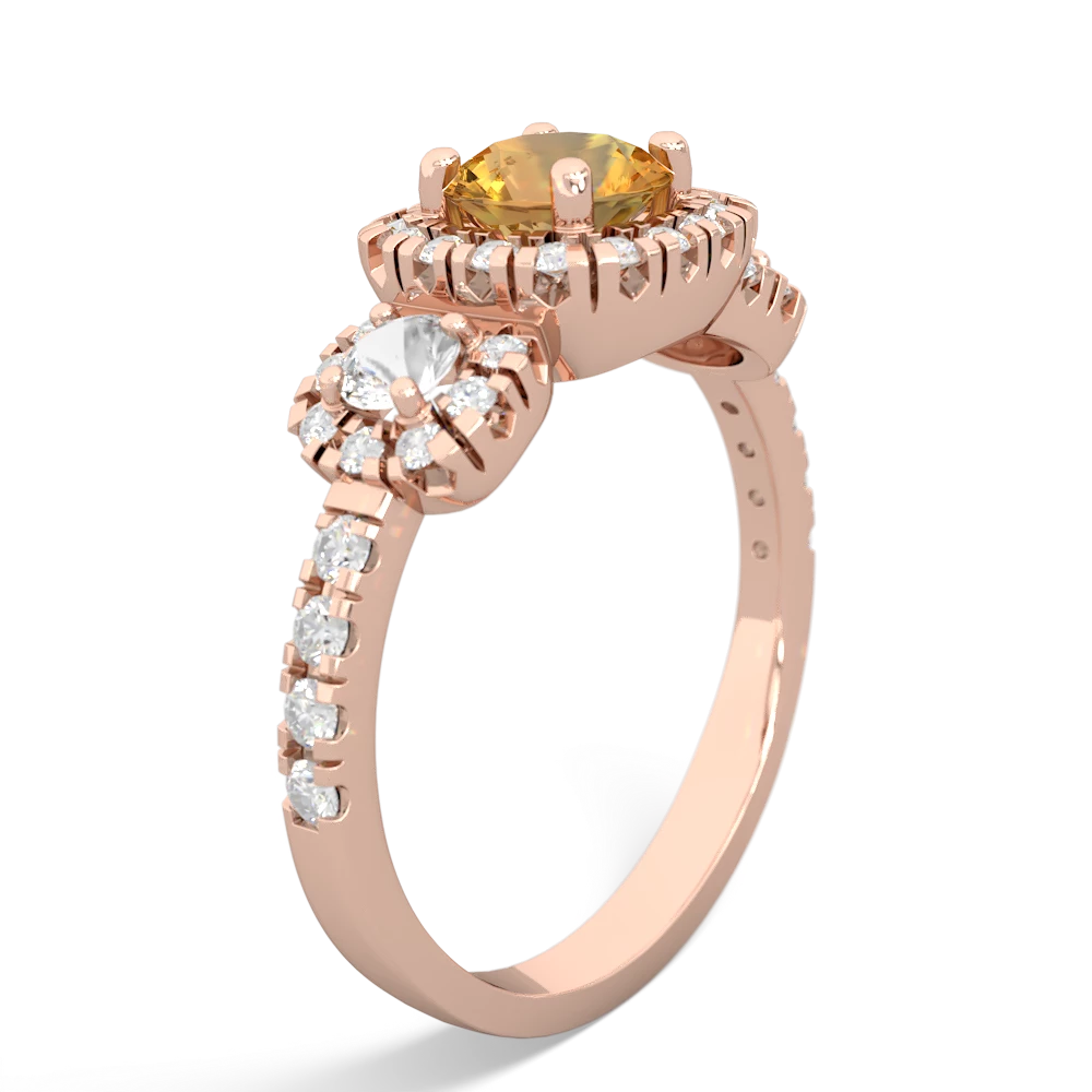 Citrine Regal Halo 14K Rose Gold ring R5350