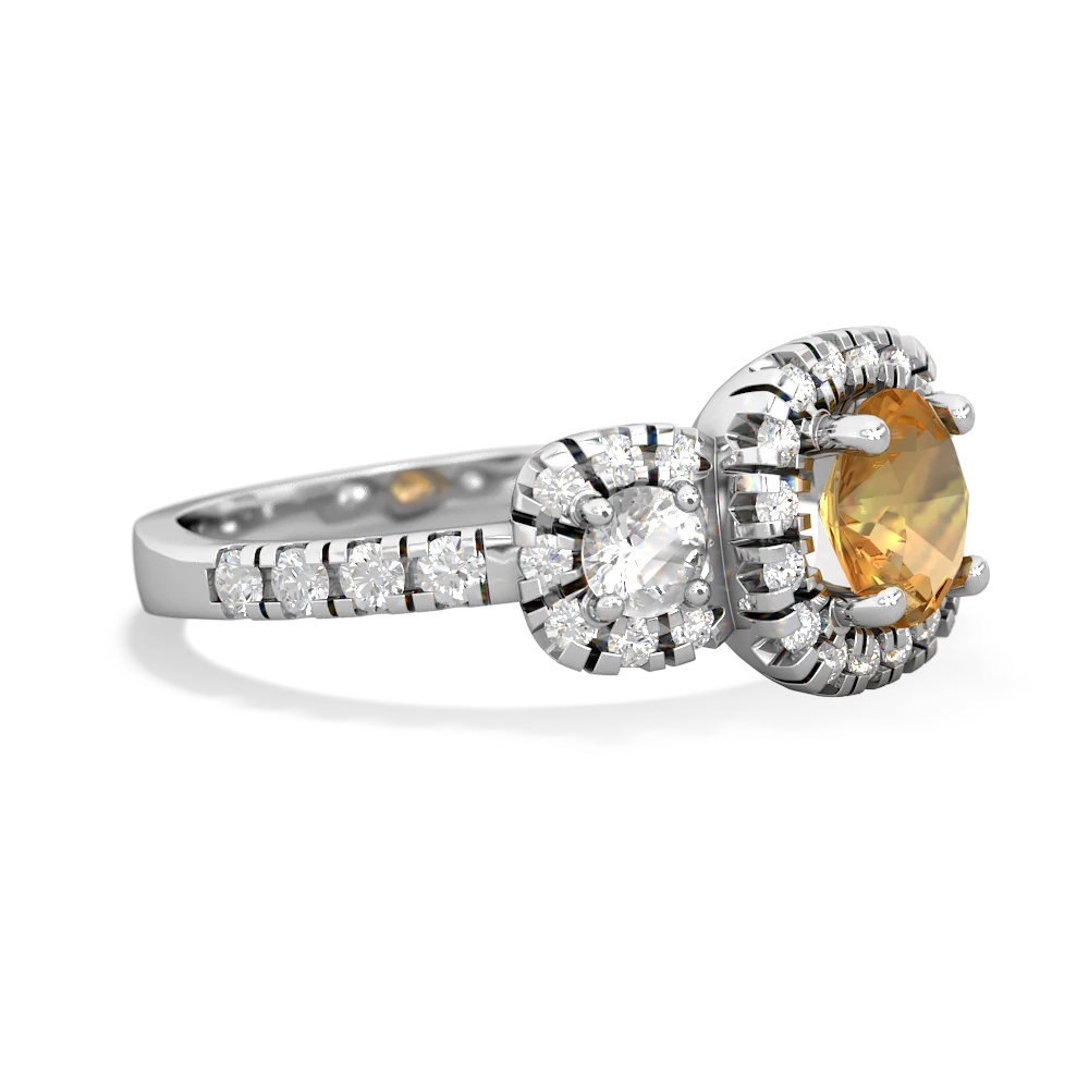 Citrine Regal Halo 14K White Gold ring R5350