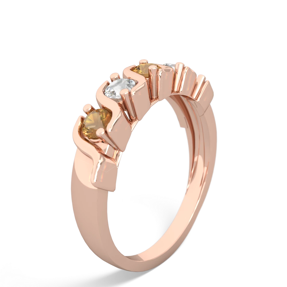 Citrine Anniversary Band 14K Rose Gold ring R2089