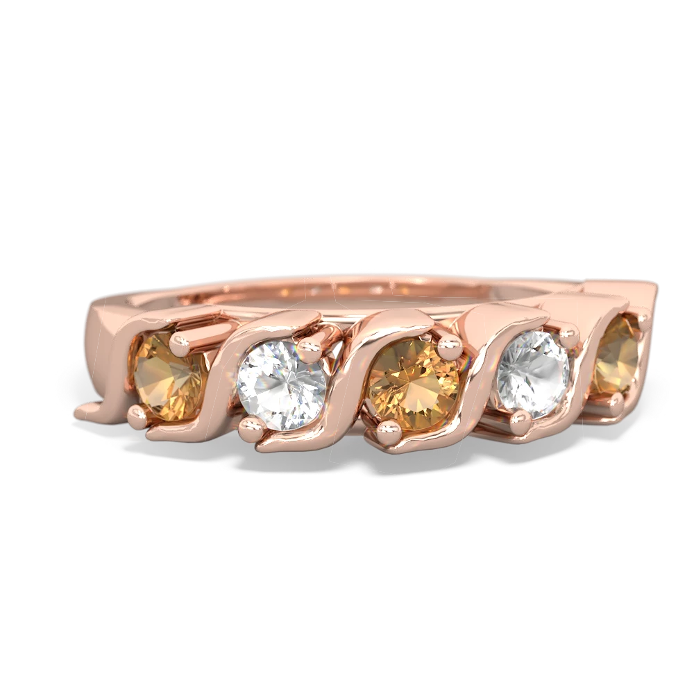 Citrine Anniversary Band 14K Rose Gold ring R2089