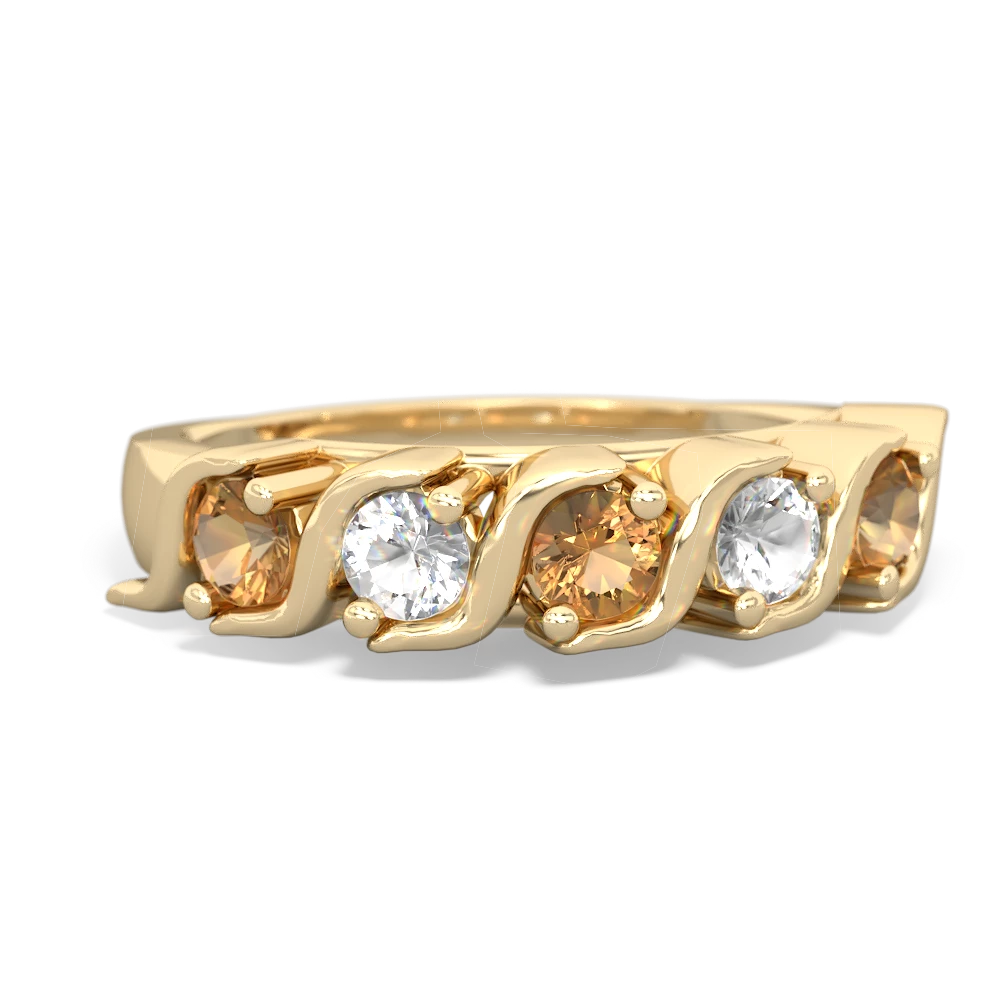 Citrine Anniversary Band 14K Yellow Gold ring R2089