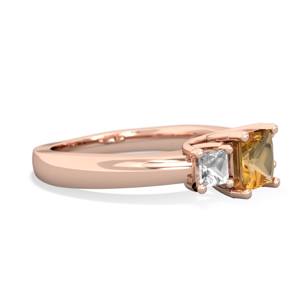 Citrine Three Stone Trellis 14K Rose Gold ring R4015