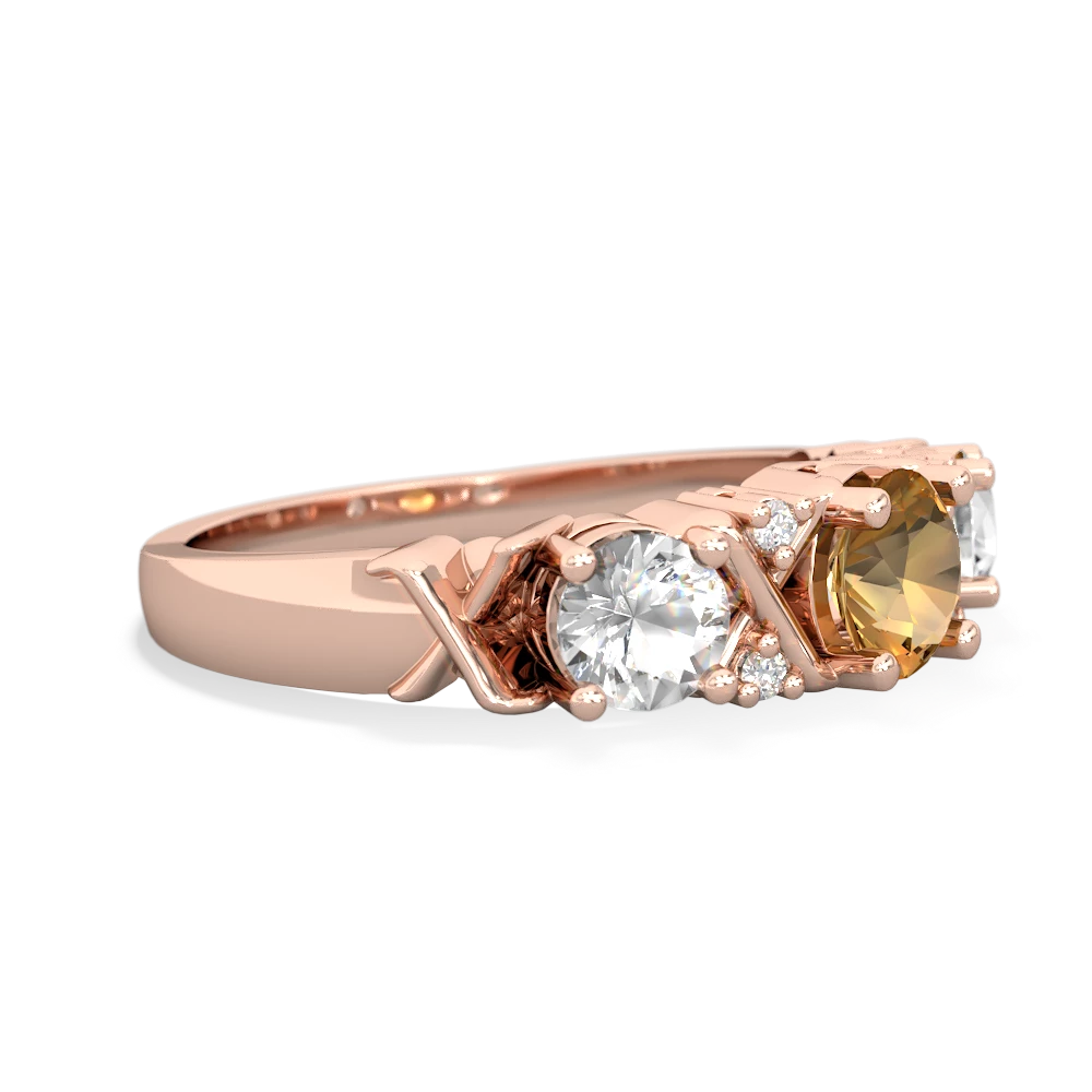 Citrine Hugs And Kisses 14K Rose Gold ring R5016