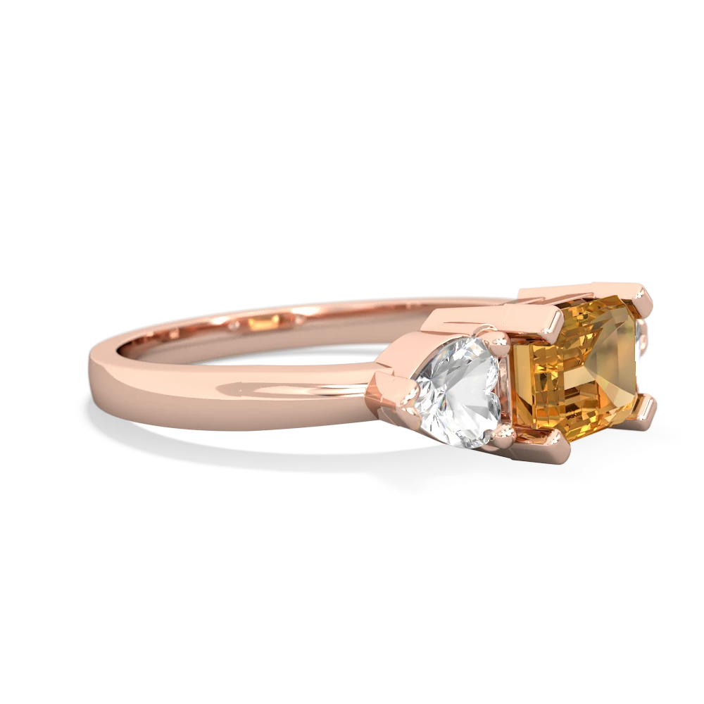 Citrine Three Stone 14K Rose Gold ring R5235