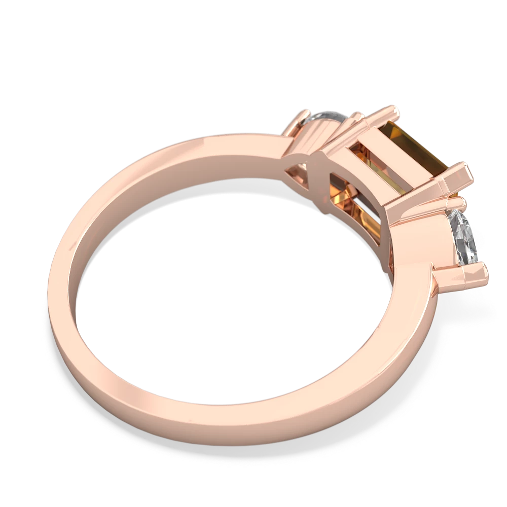 Citrine Three Stone 14K Rose Gold ring R5235