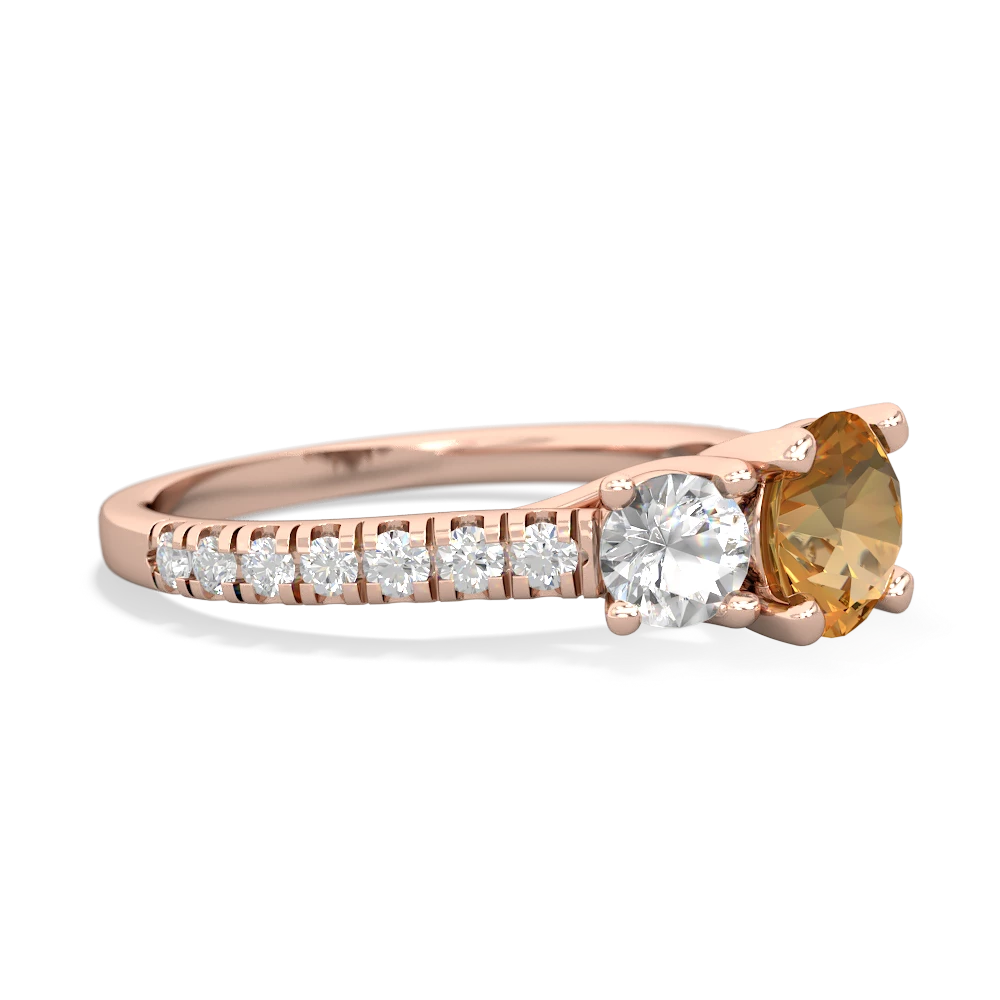 Citrine Pave Trellis 14K Rose Gold ring R5500