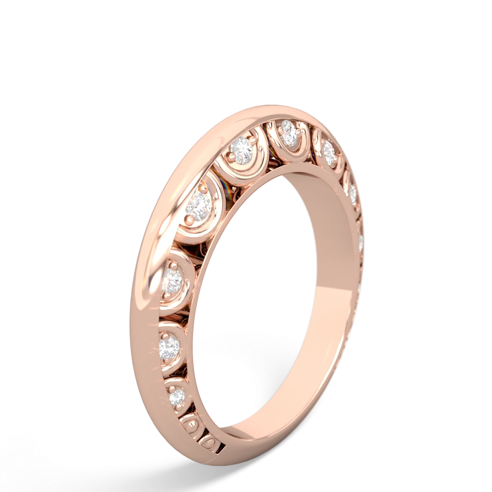 Diamond Art Deco Wedding Band 14K Rose Gold ring W2001