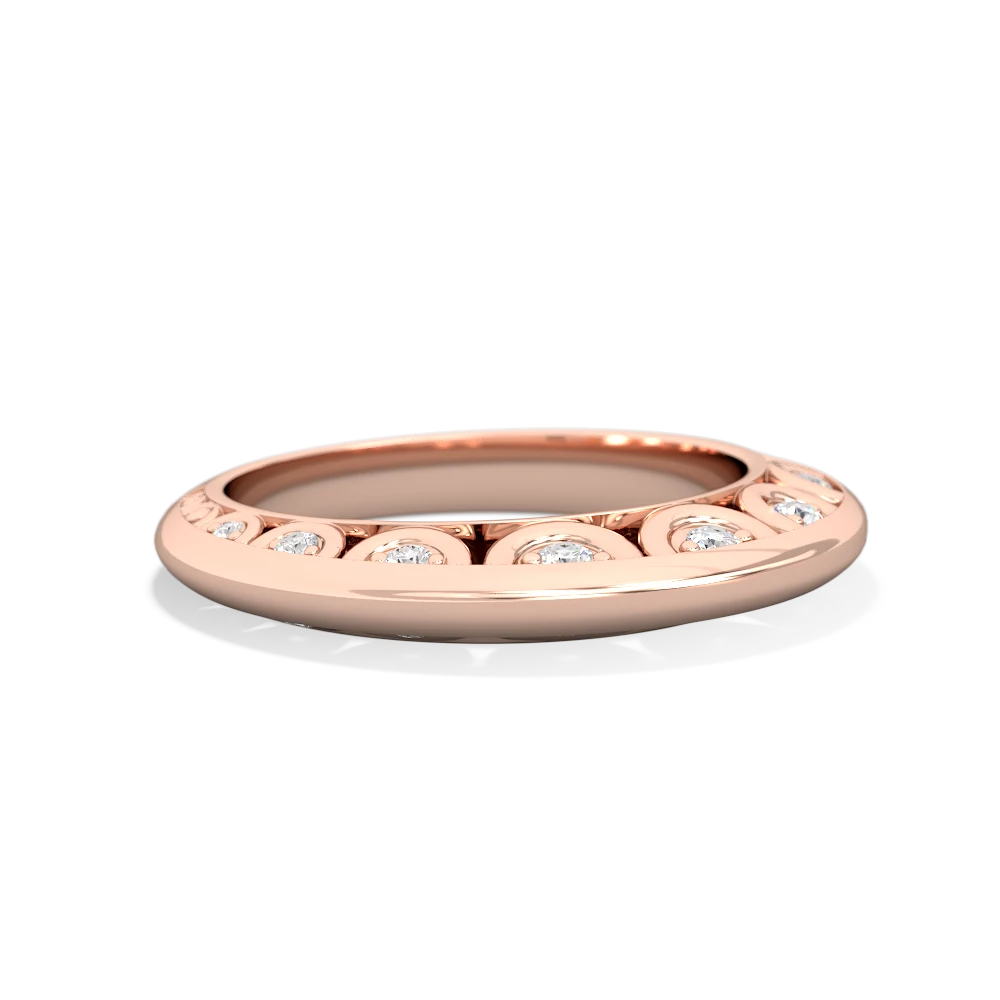 Diamond Art Deco Wedding Band 14K Rose Gold ring W2001