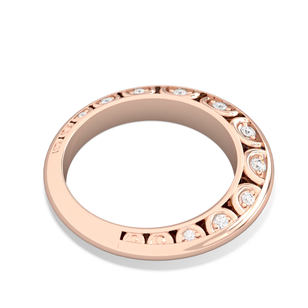 Diamond Art Deco Wedding Band 14K Rose Gold ring W2001