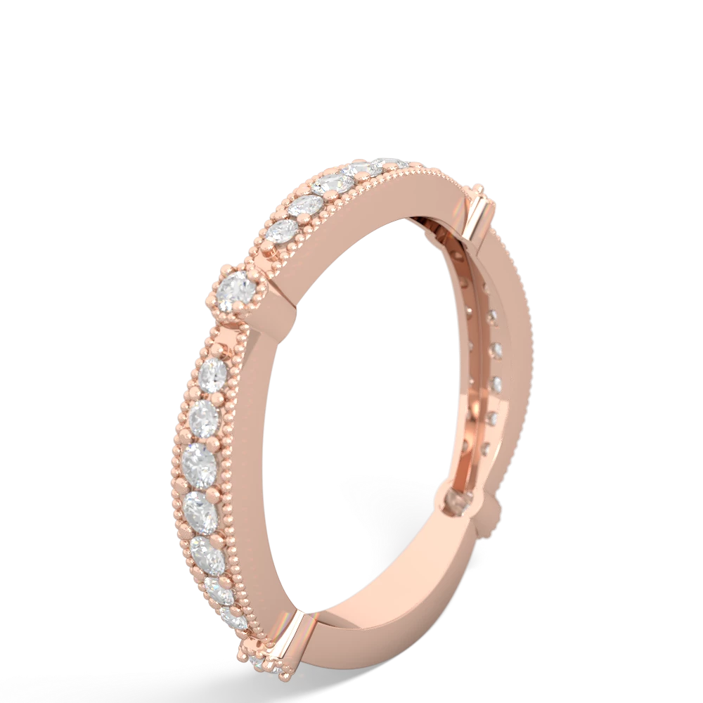 Diamond Sparkling Tiara Wedding Band 14K Rose Gold ring W2629