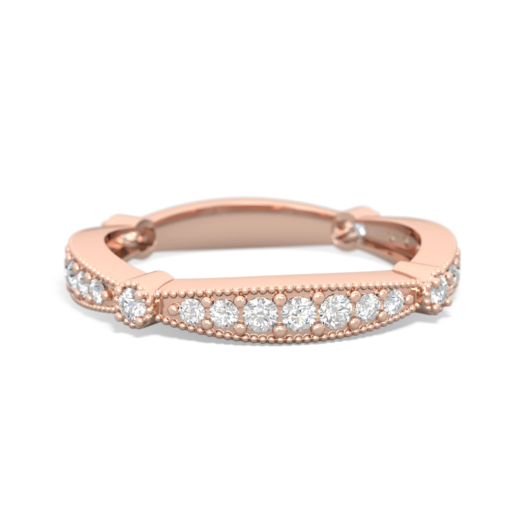 Diamond Sparkling Tiara Wedding Band 14K Rose Gold ring W2629