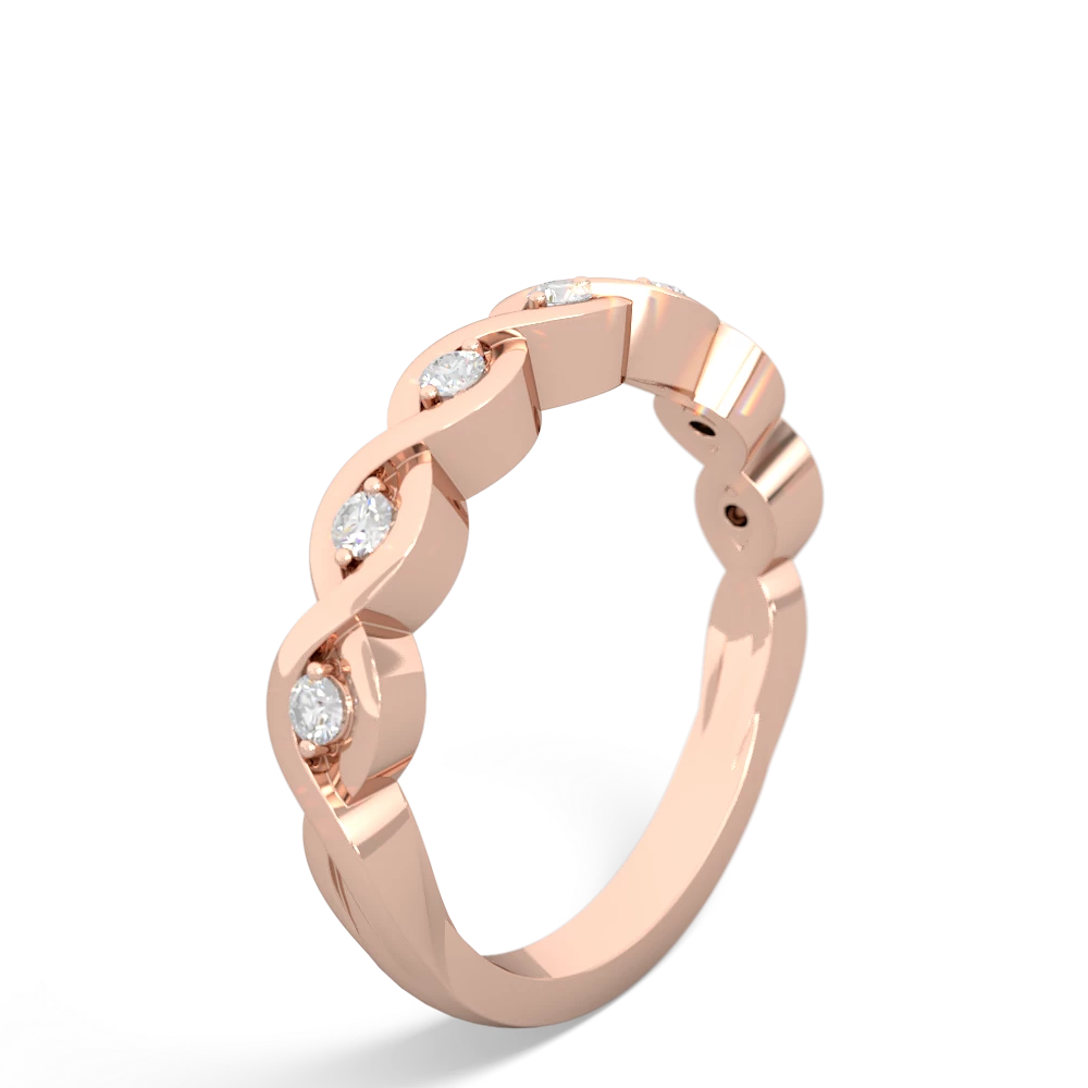 Diamond Infinity Wedding Band 14K Rose Gold ring W2631