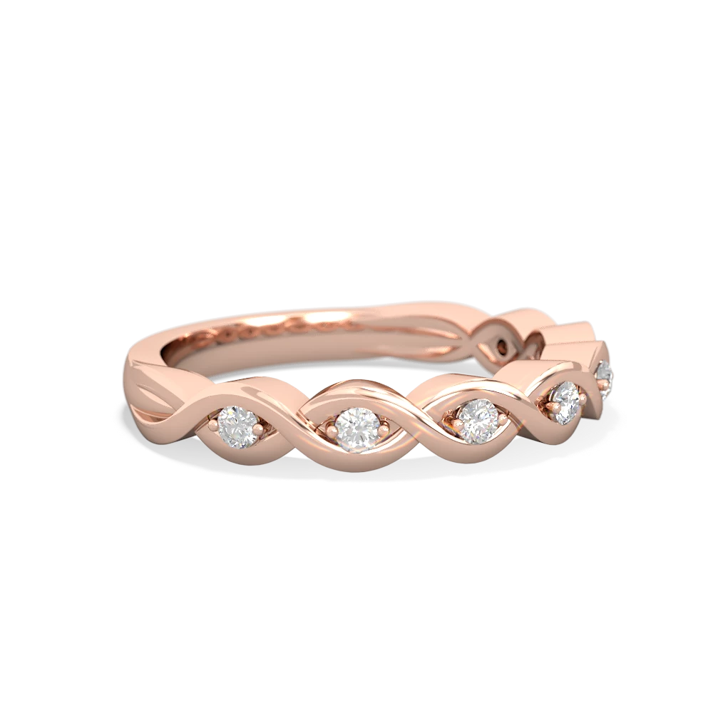 Diamond Infinity Wedding Band 14K Rose Gold ring W2631