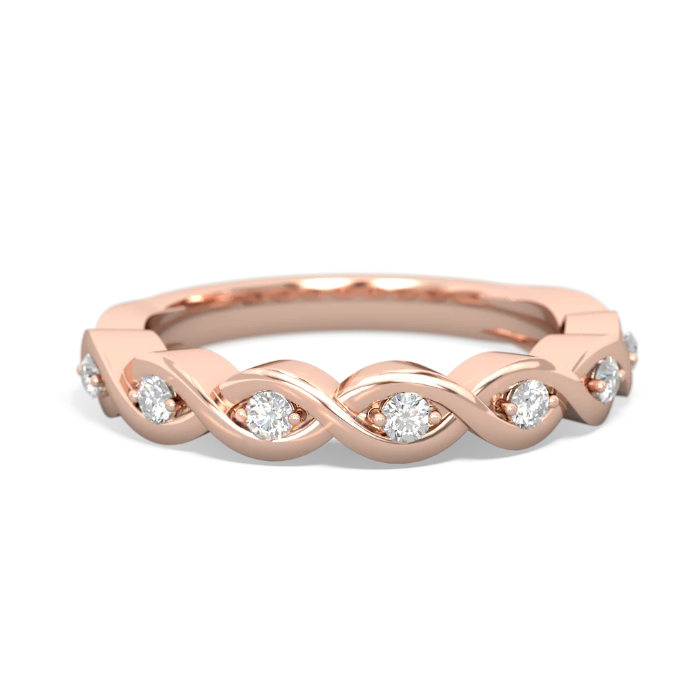 Diamond Infinity Wedding Band 14K Rose Gold ring W2631